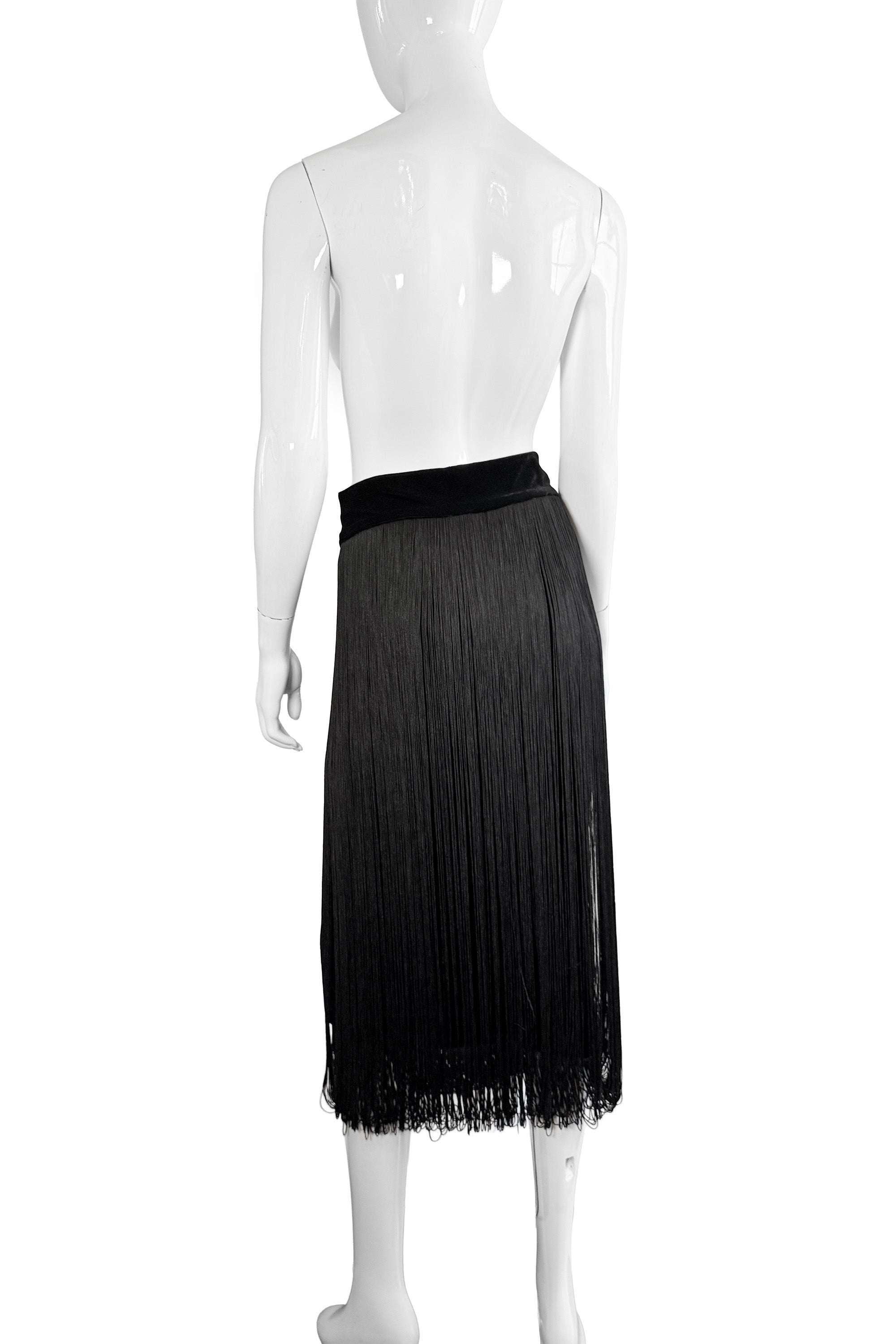 Velvet Fringe Skirt/Dress by Jean Paul Gaultier skirt back @ Recess LA