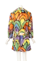 Vintage Cameo Room Abstract Butterfly Fur Coat on mannequin back @ Recess LA