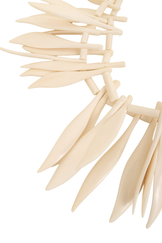 Layered Resin Leaf Spike Collar by Monies close @ Recess LA