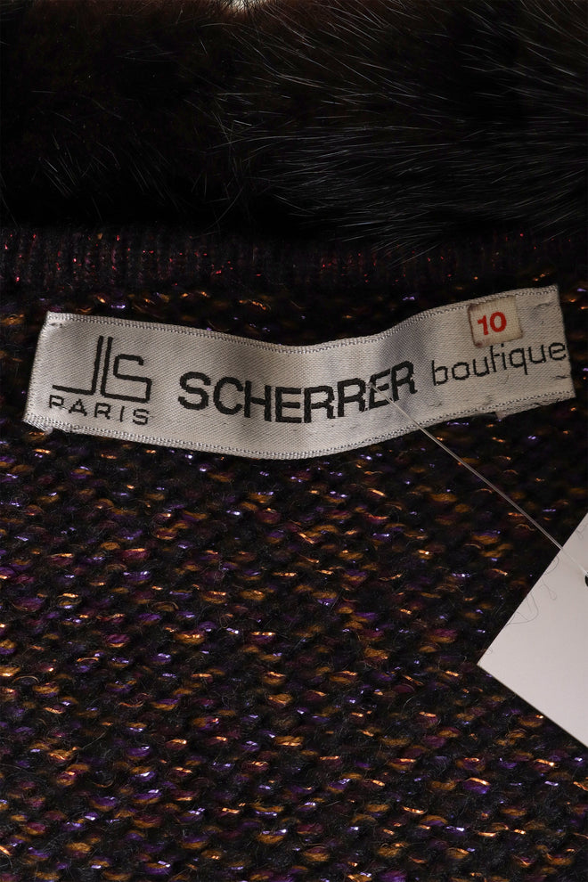 Jean Louis Scherrer Lamb Knit Open Front Evening Jacket tag @ Recess LA
