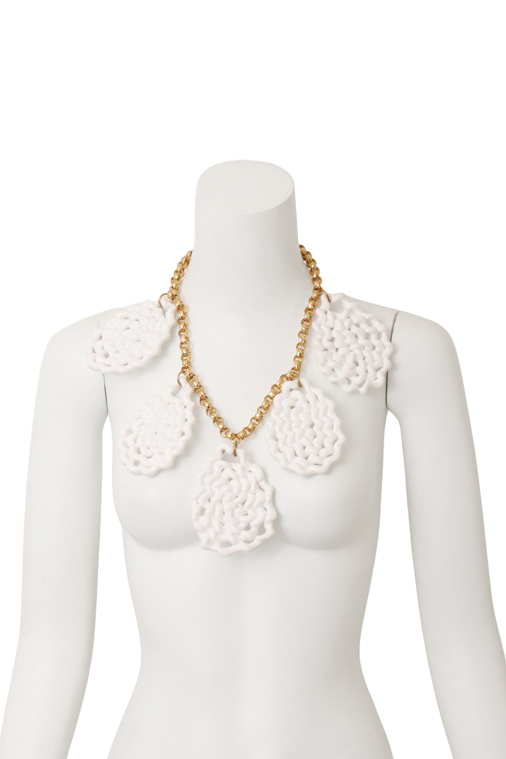 Twisted Teardrop Pendant Necklace by William De Lillo on mannequin @ Recess LA