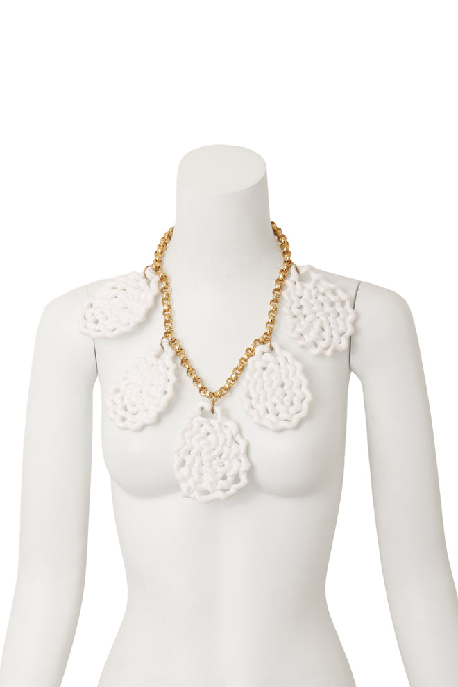 Twisted Teardrop Pendant Necklace by William De Lillo on mannequin @ Recess LA