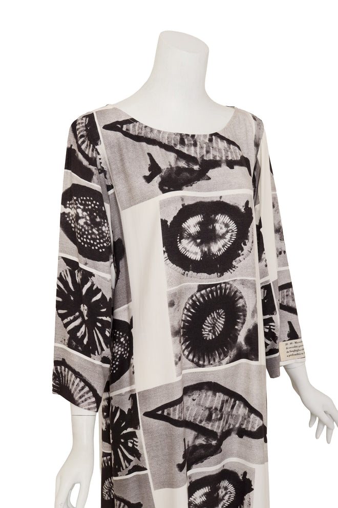 Micrograph Print Shift Dress by Moschino on mannequin close @ Recess LA