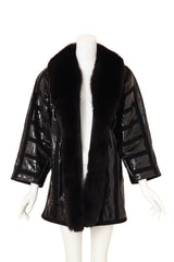 Bally Snake Skin Fur Collar Coat front @ Recess LA 