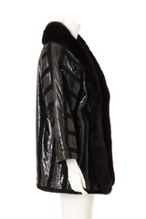 Bally Snake Skin Fur Collar Coat side @ Recess LA 