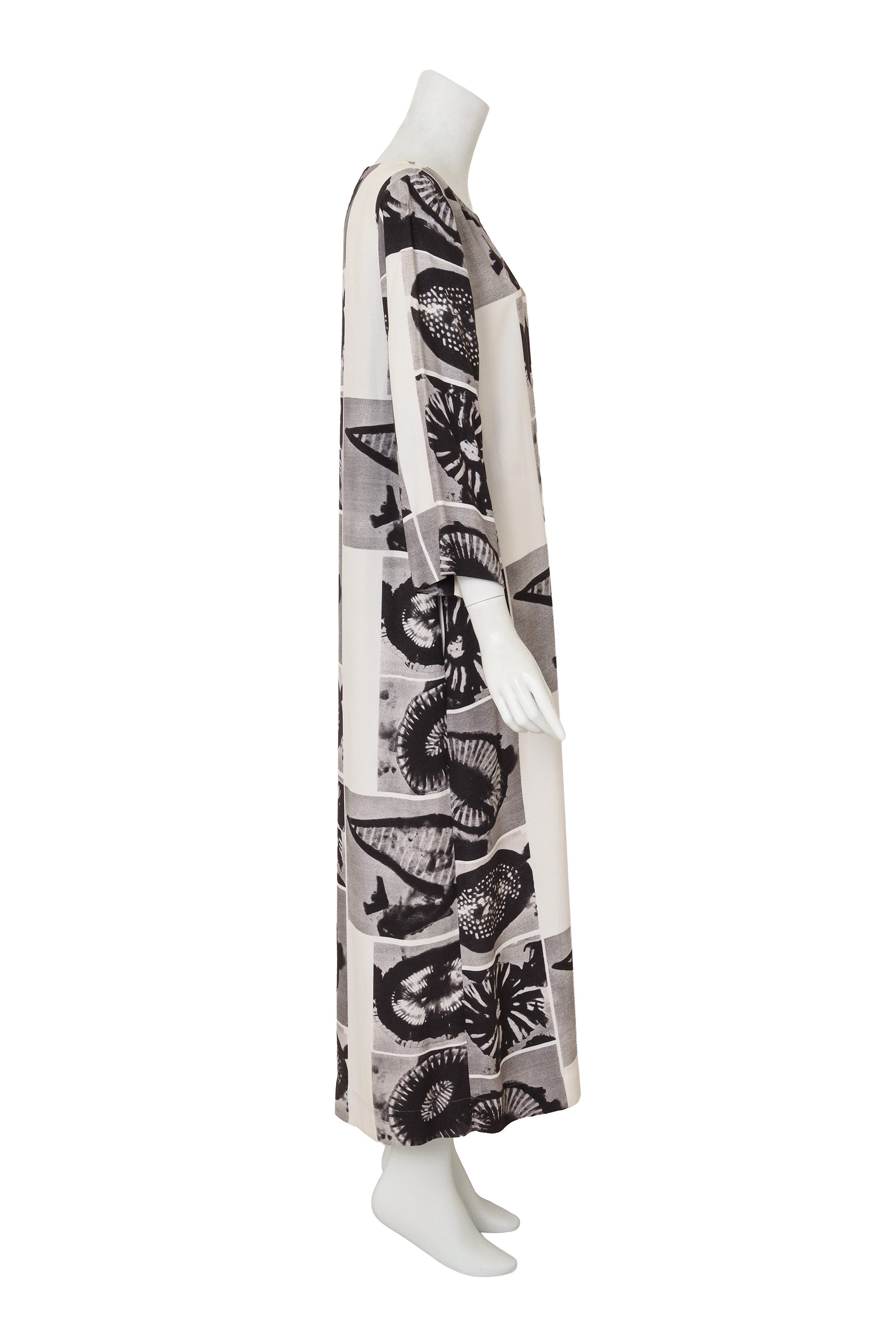 Micrograph Print Shift Dress by Moschino on mannequin side @ Recess LA