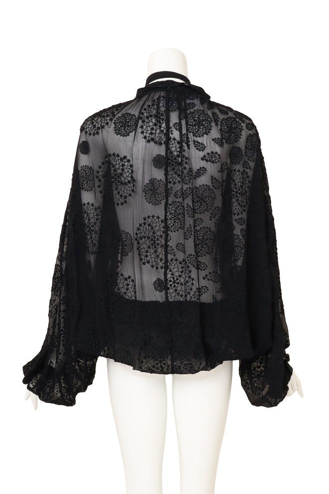 Ann Demeulemeester Embroidered Tunic Blouse on mannequin back @ Recess LA