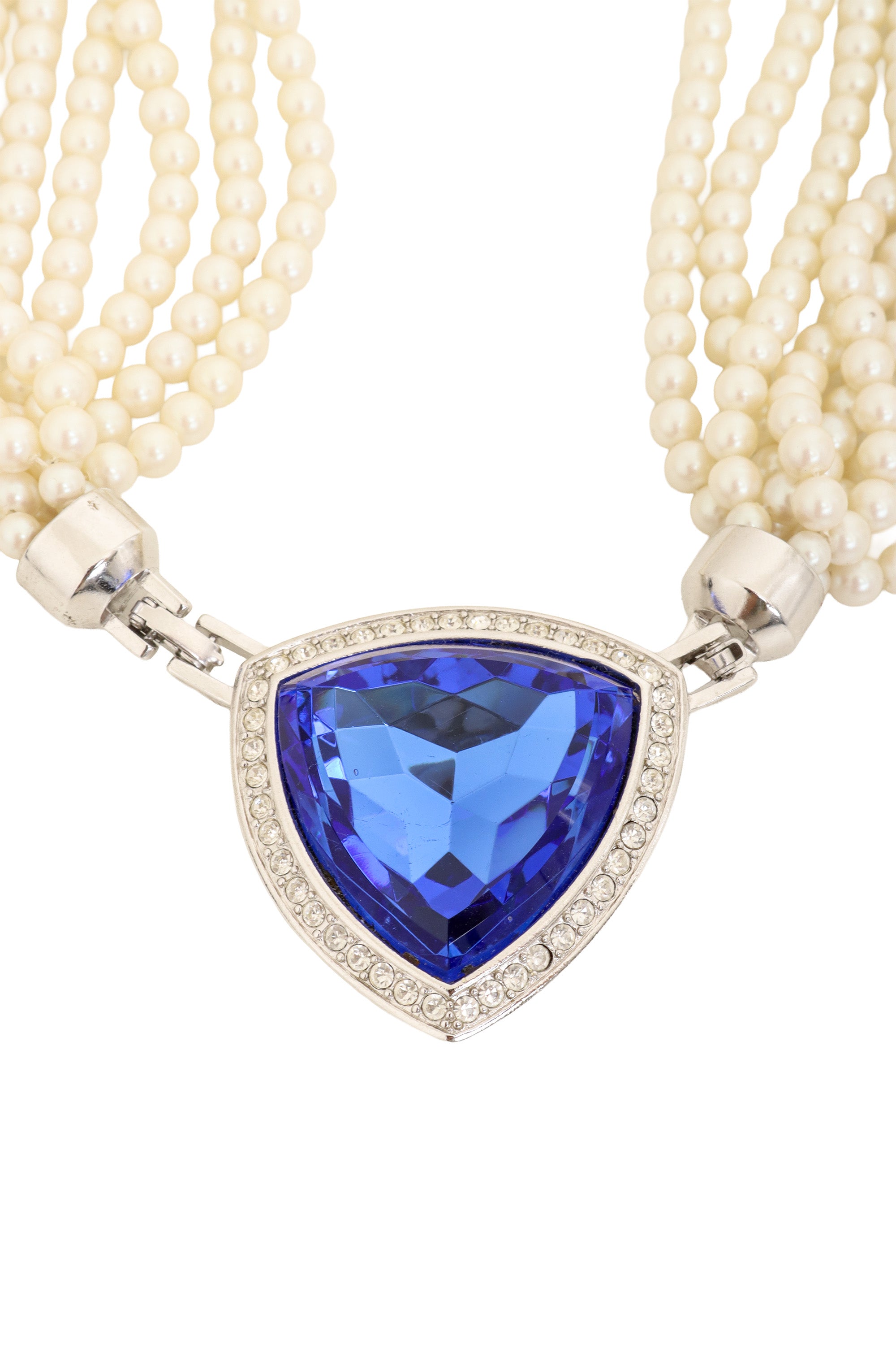 Pearl Crystal Collar Necklace by Yves Saint Laurent close @ Recess LA