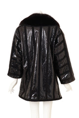 Bally Snake Skin Fur Collar Coat back @ Recess LA 