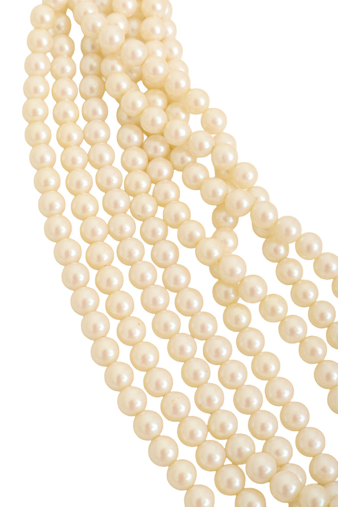 Pearl Crystal Collar Necklace by Yves Saint Laurent pearls close @ Recess LA