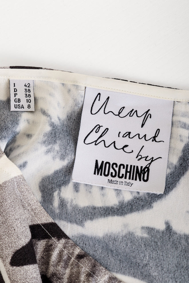 Micrograph Print Shift Dress by Moschino label @ Recess LA