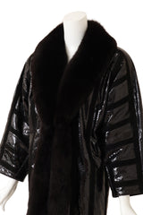 Bally Snake Skin Fur Collar Coat close up @ Recess LA 