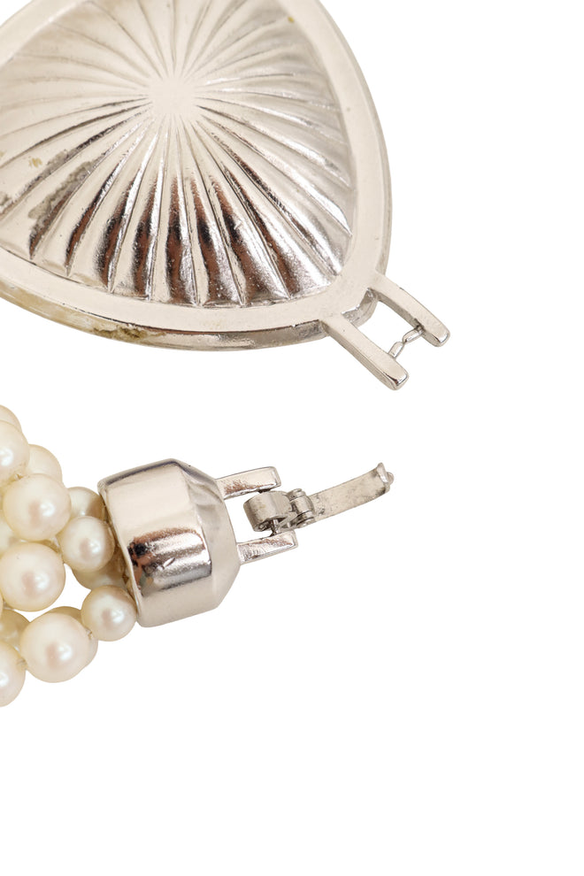 Pearl Crystal Collar Necklace by Yves Saint Laurent clasp @ Recess LA