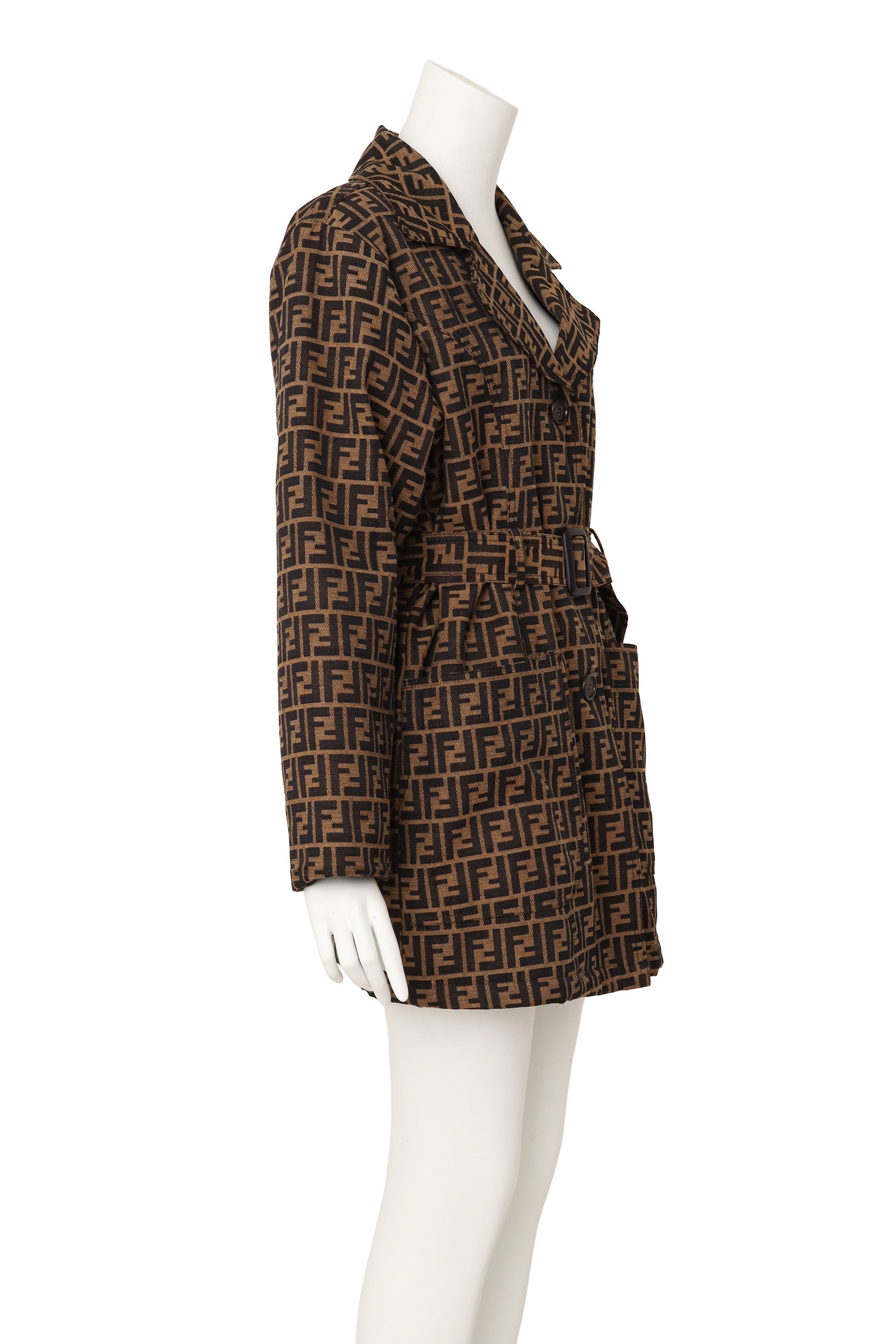 logo trench coat by Fendi on mannequin side @ Recess LA