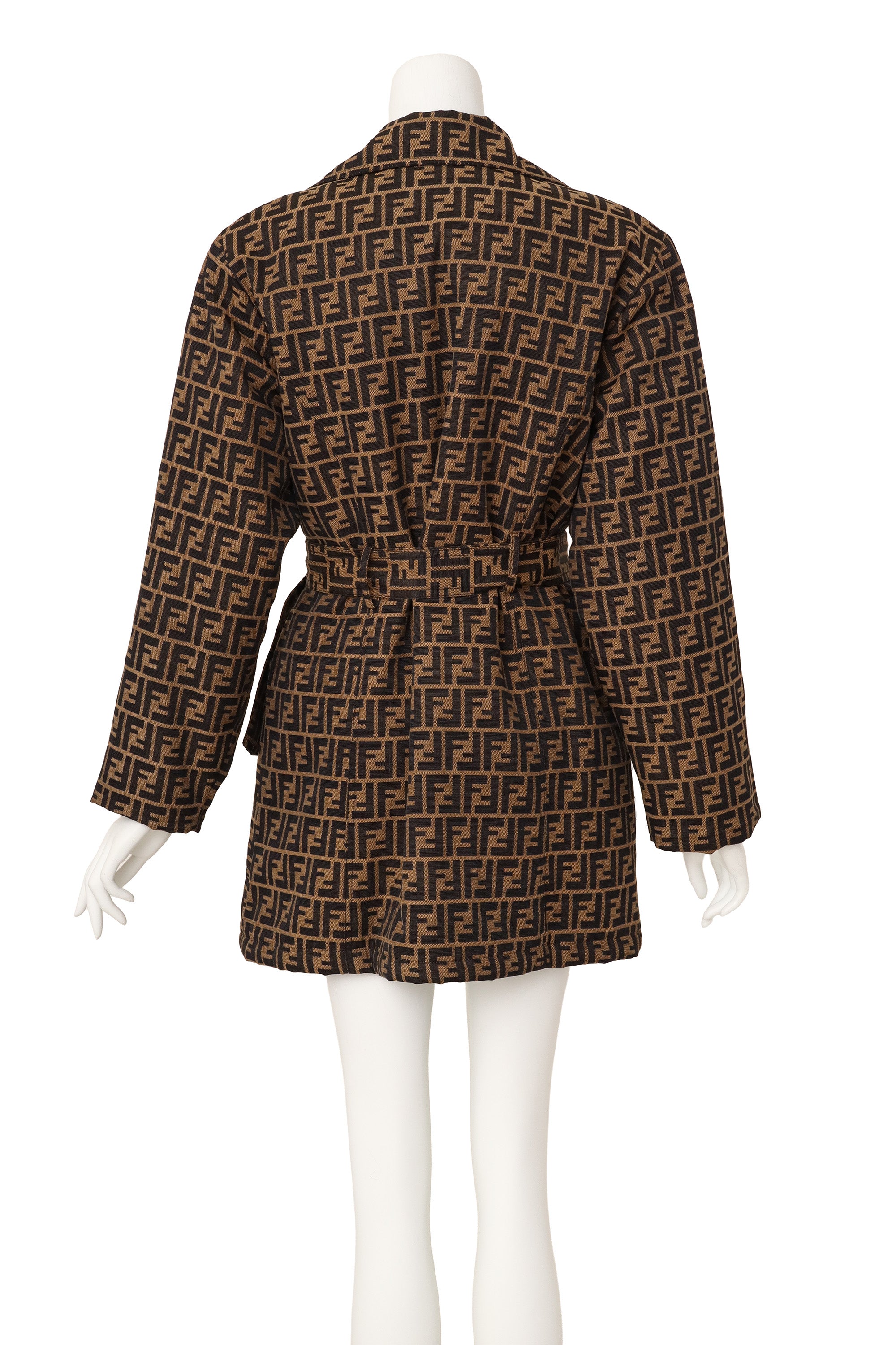 logo trench coat by Fendi on mannequin back @ Recess LA