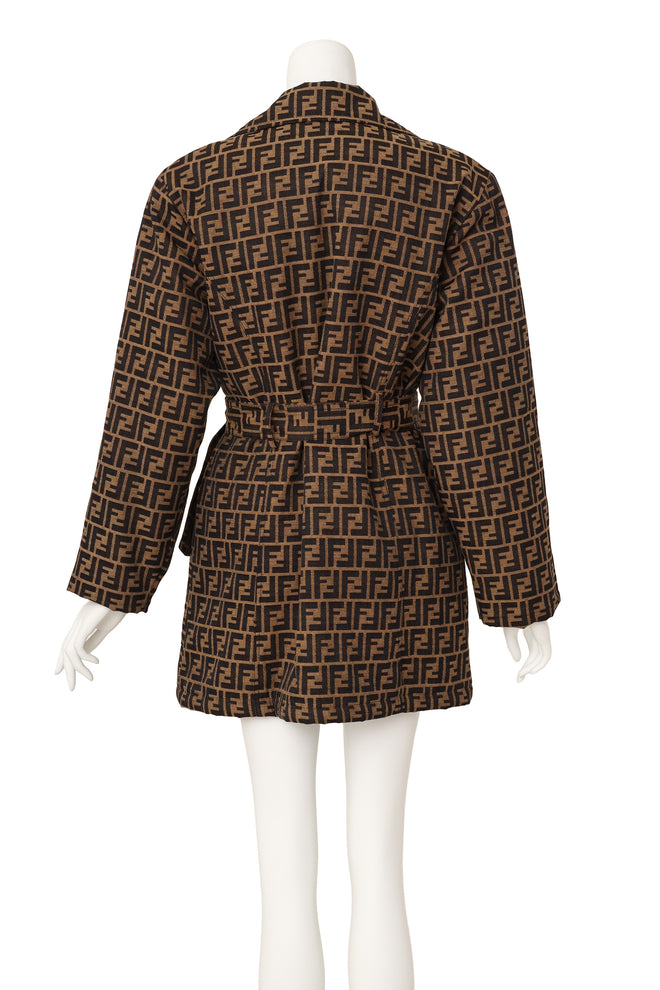 logo trench coat by Fendi on mannequin back @ Recess LA