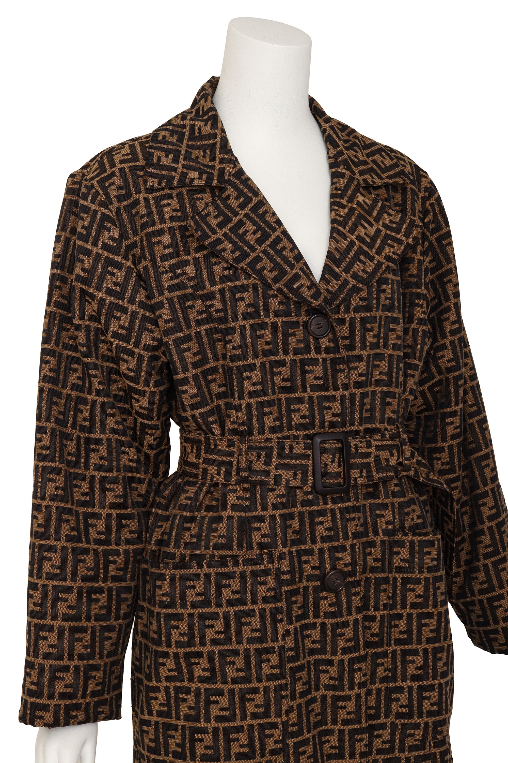 logo trench coat by Fendi on mannequin clsoe @ Recess LA