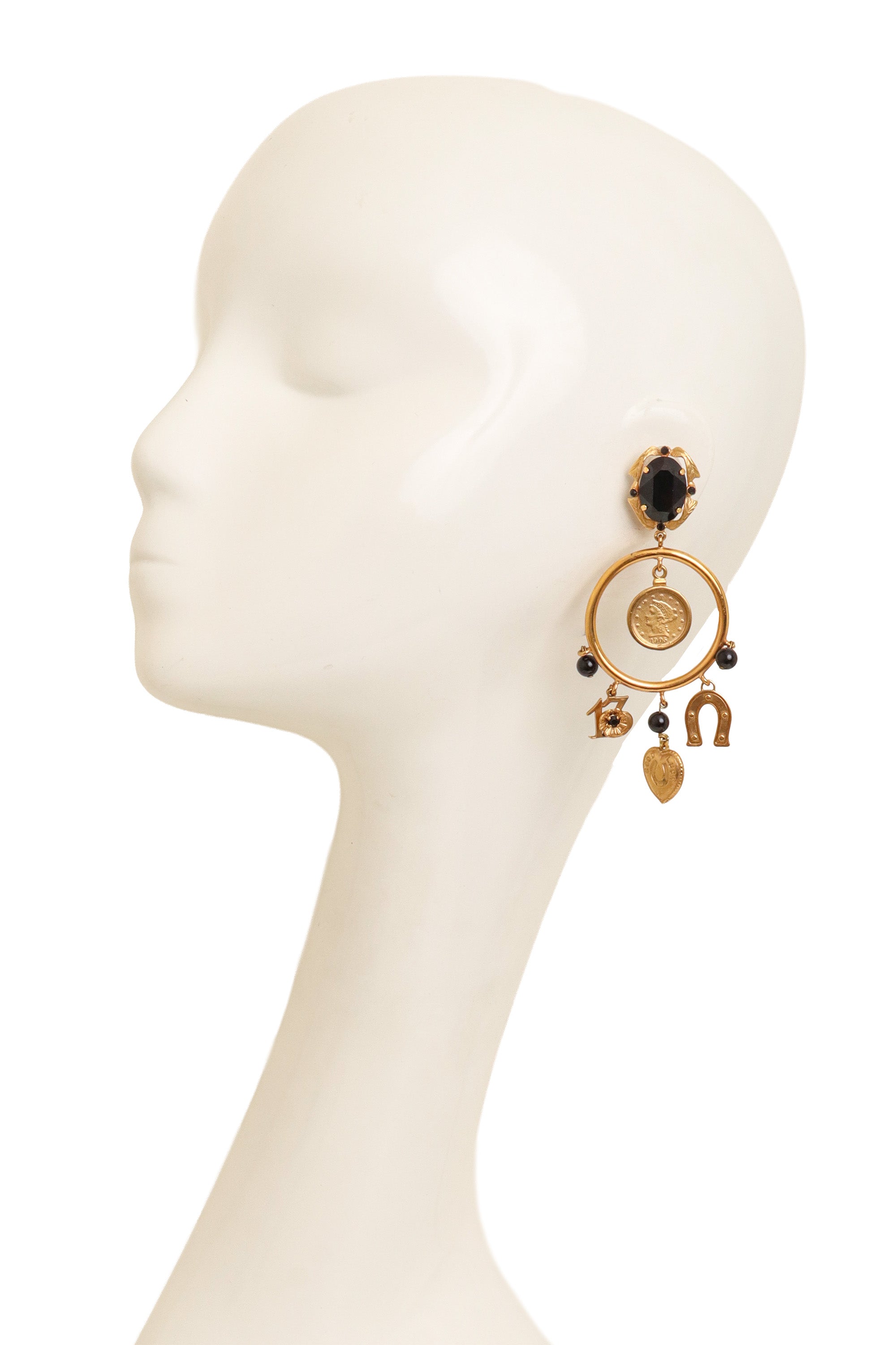 Good Luck Charm Earrings by Dolce & Gabbana on mannequin @ Recess LA