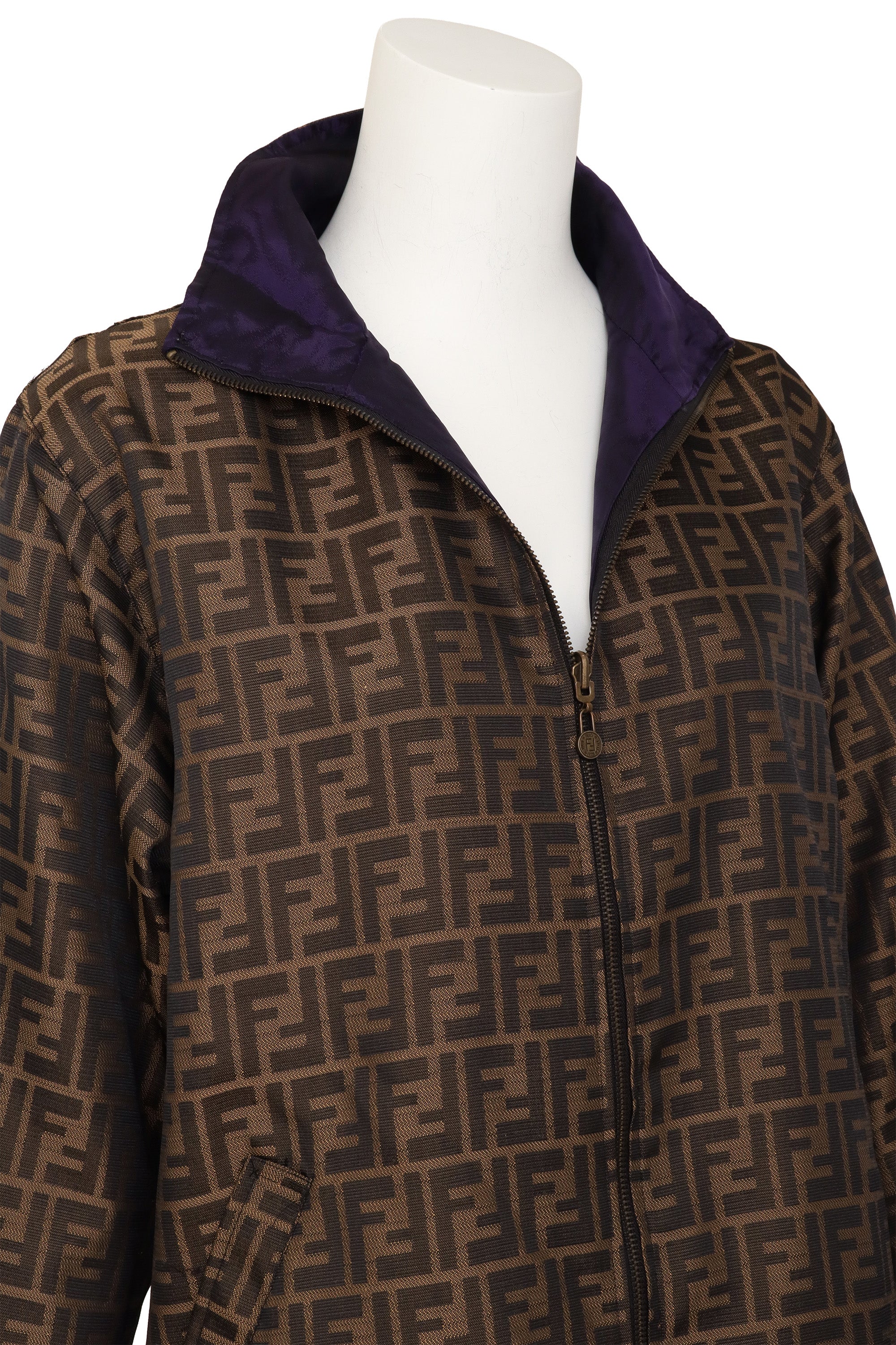 reversible logo jacket by Fendi on mannequin close @ Recess LA