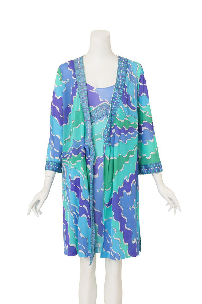 Mod Print Slip Set by Pucci on mannequin robe open @ Recess LA