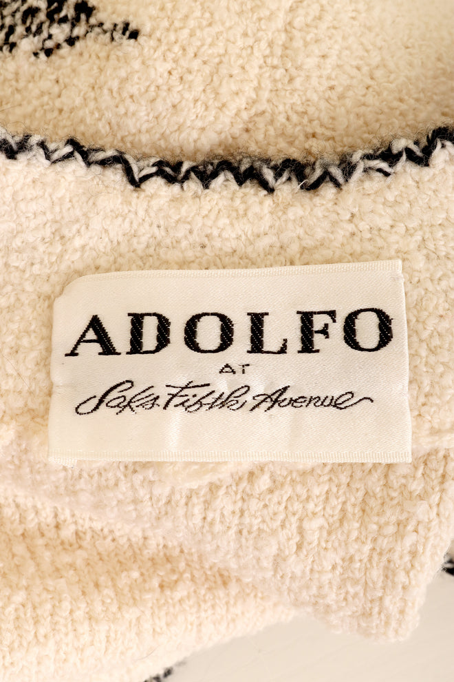 Vintage Adolfo Contrast Bouclé Jacket & Skirt Set skirt label @ Recess LA