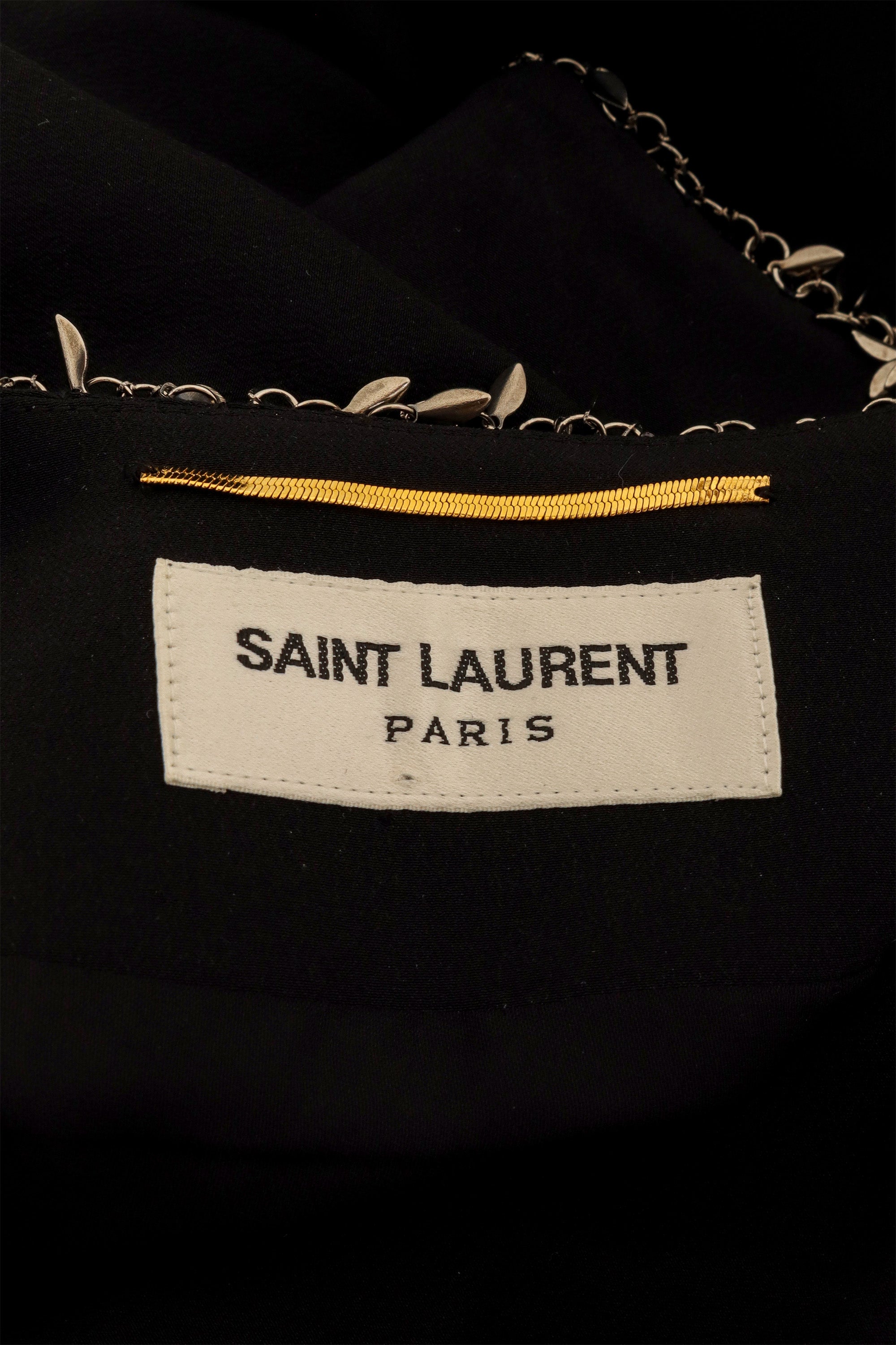 Chain Fringe Halter Dress by Yves Saint Laurent on mannequin label @ Recess LA