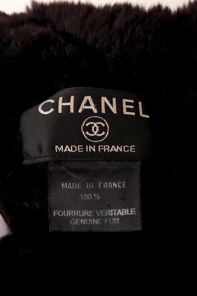 Luxurious harlequin textured fur stole by Chanel label @ Recess LA 