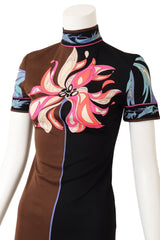 Vintage Emilio Pucci Mod Floral Mini Dress on mannequin close @ Recess LA