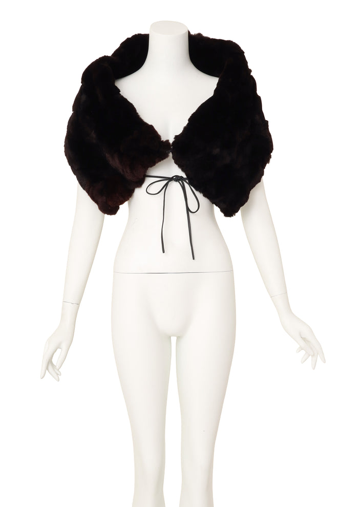 Luxurious harlequin textured fur stole by Chanel @ Recess LA 