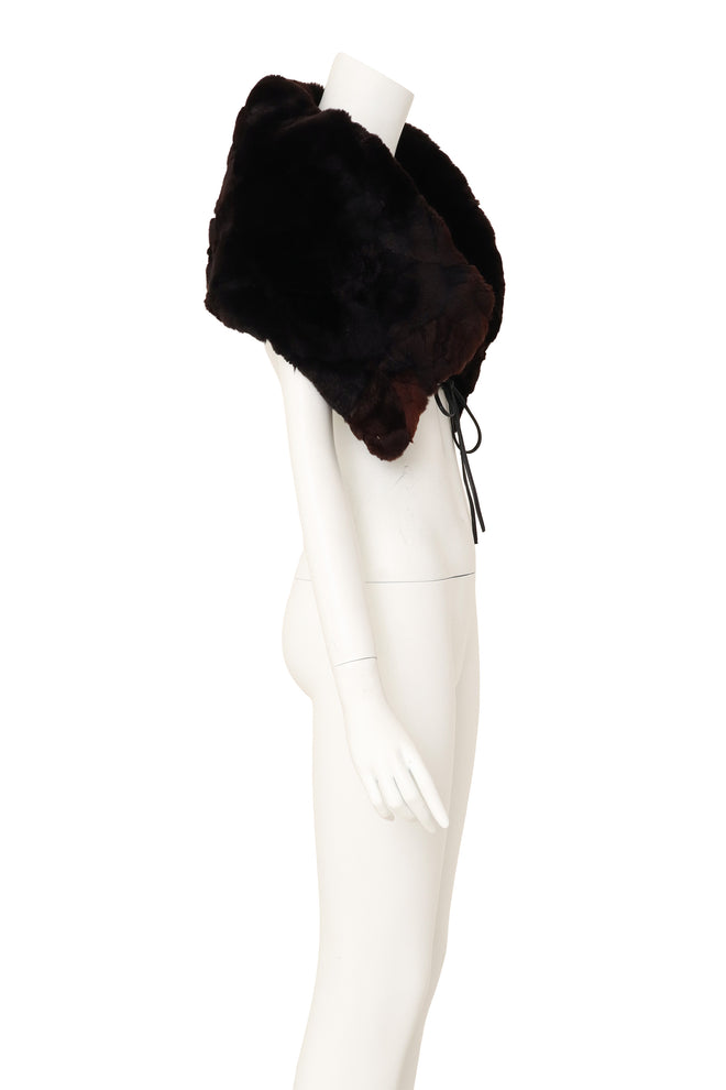 Luxurious harlequin textured fur stole by Chanel side @ Recess LA 