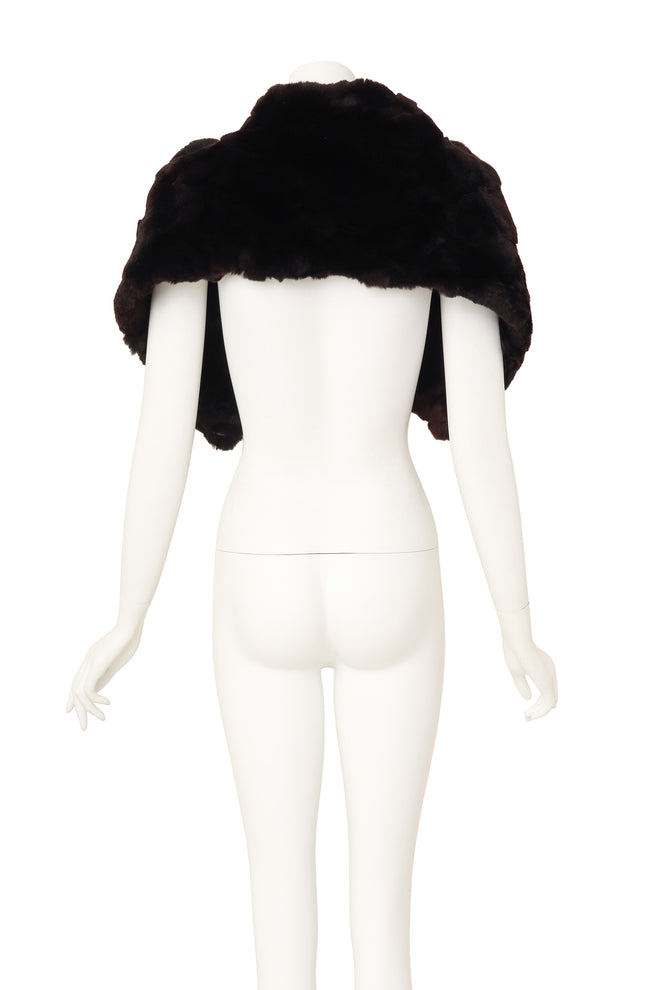 Luxurious harlequin textured fur stole by Chanel back @ Recess LA 