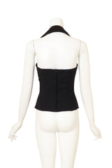 Vintage Christian Dior Silk Wool Halter Corset Top on mannequin back @ Recess LA