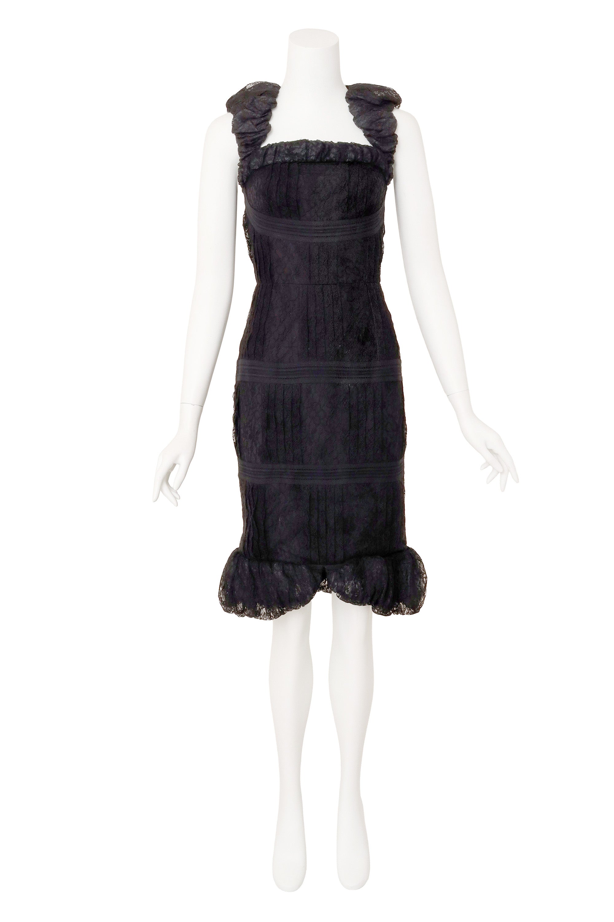 Lace ruffle dress by Chanel on mannequin @ Recess LA