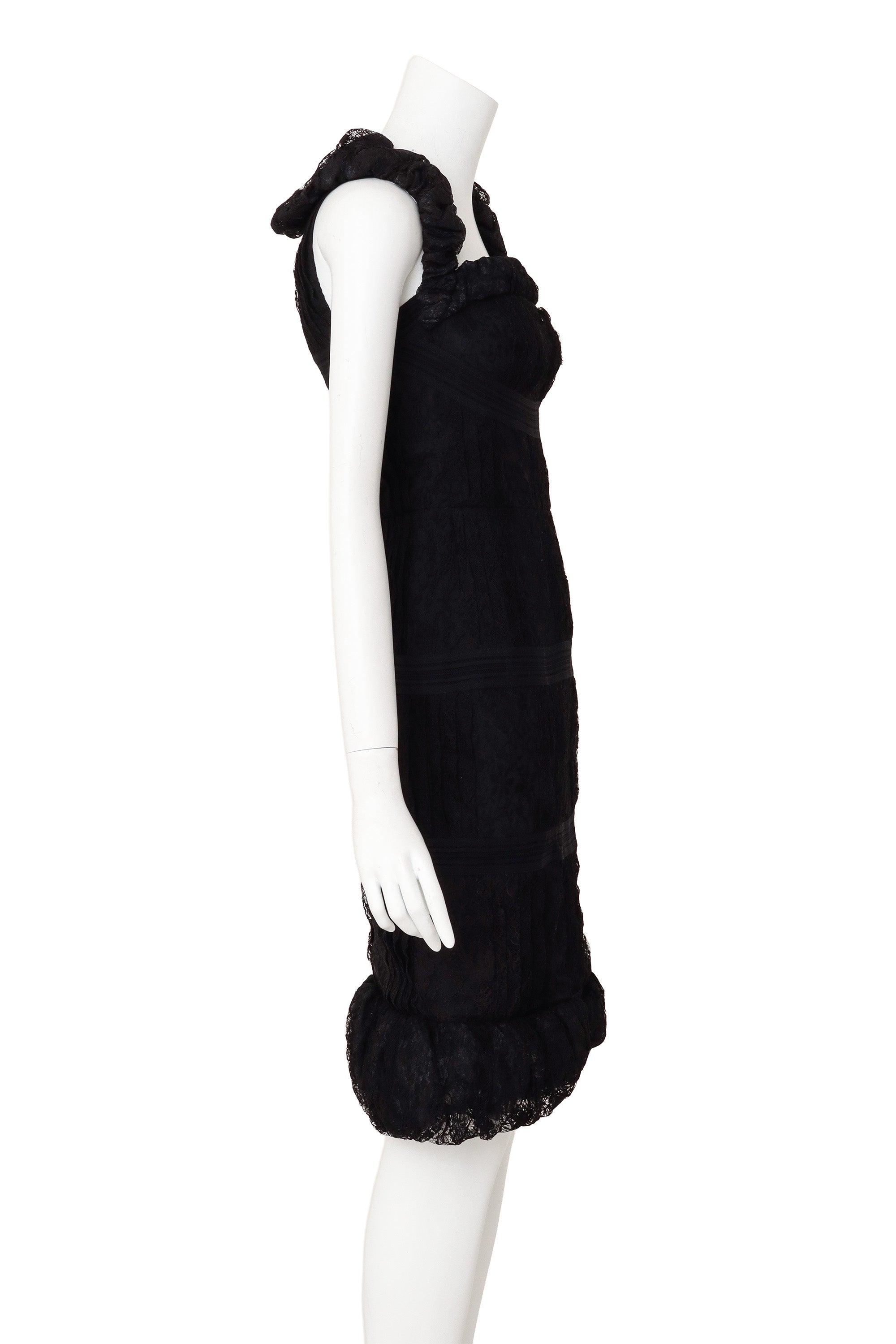 Lace ruffle dress by Chanel on mannequin side @ Recess LA