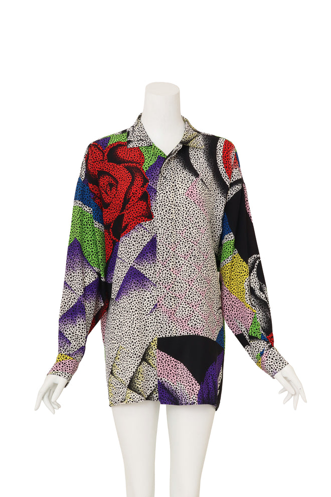Abstract Rose Spot Silk Blouse by Gianni Versace @ Recess LA