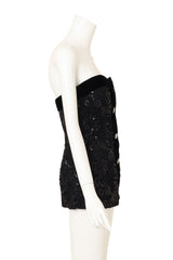 Vintage Givenchy Crystal Button Bustier Top on mannequin side @ Recess LA