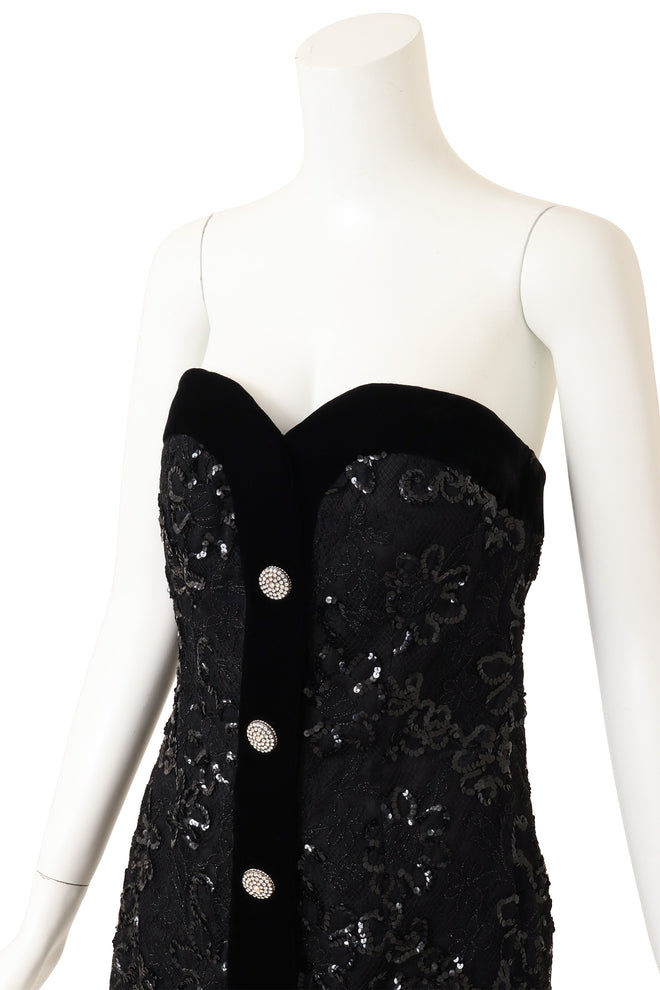 Vintage Givenchy Crystal Button Bustier Top on mannequin close @ Recess LA
