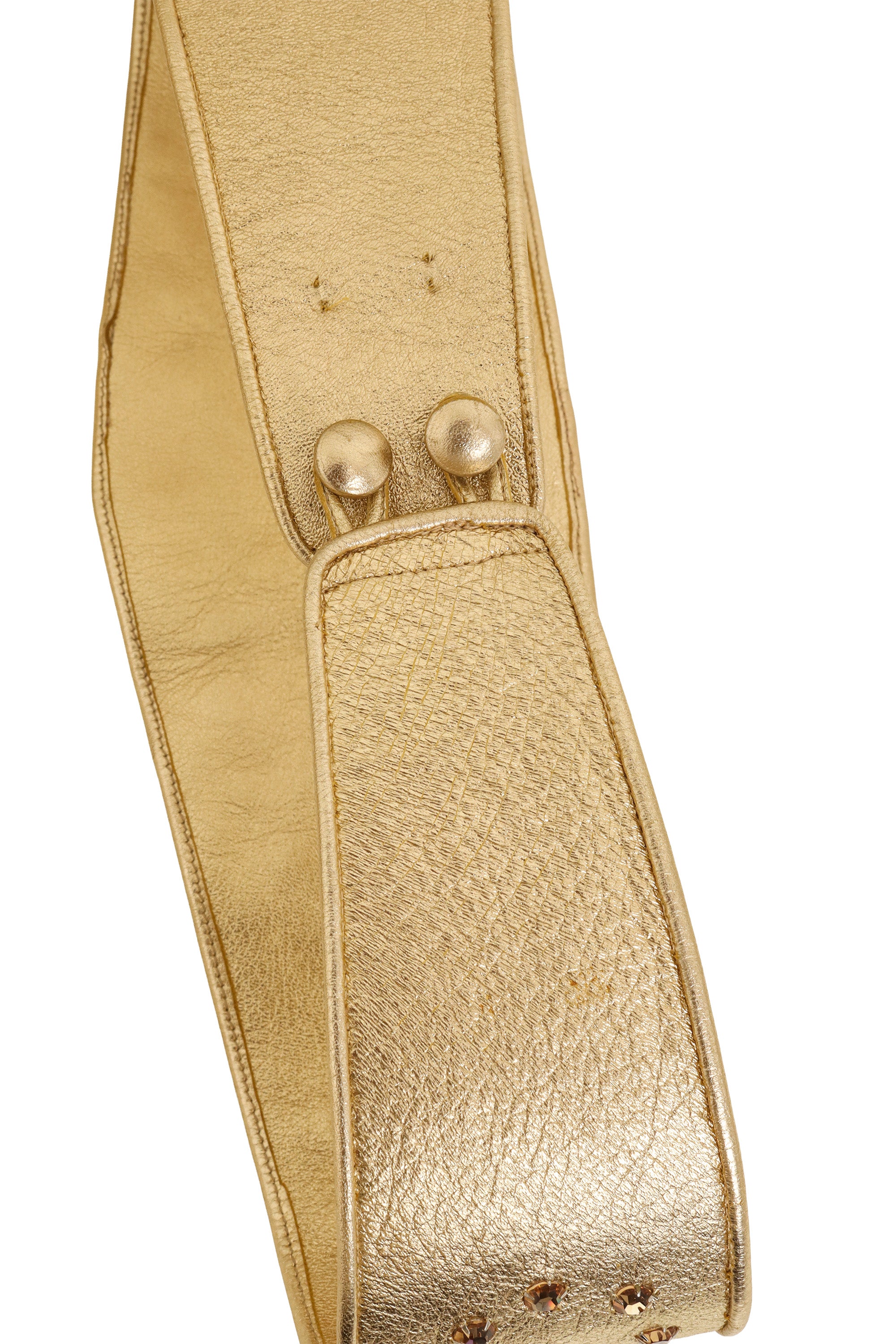 Metallic Leather Cutwork Dress by Mandana belt back @ Recess LA