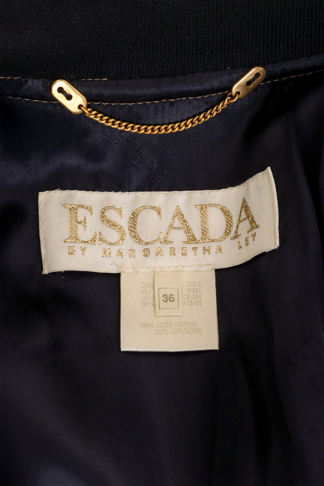 Cropped Leather Star Bomber by Escada label @ Recess LA