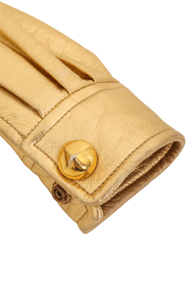 Cropped Leather Star Bomber by Escada button wear @ Recess LA