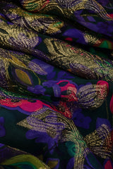 Floral Lamé Hostess Dress fabric close @ Recess LA