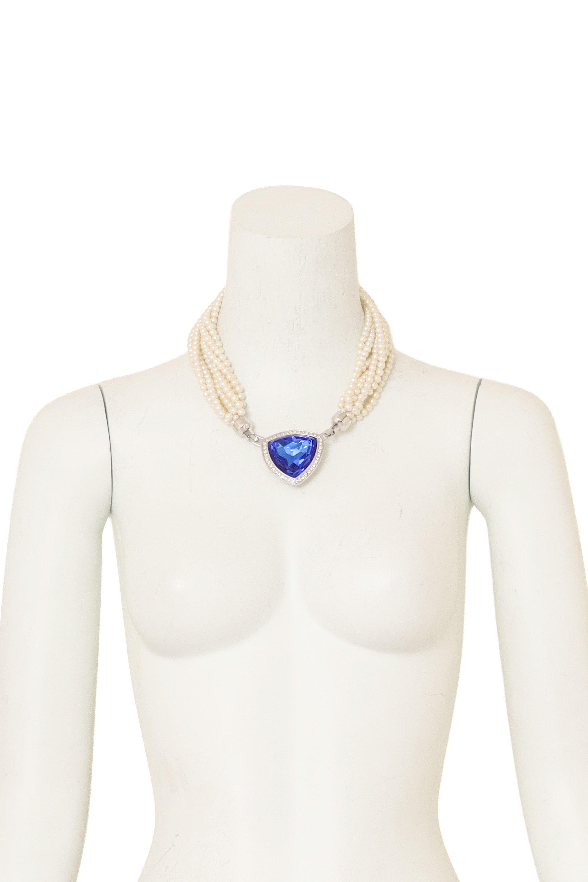 Pearl Crystal Collar Necklace by Yves Saint Laurent on mannequin @ Recess LA