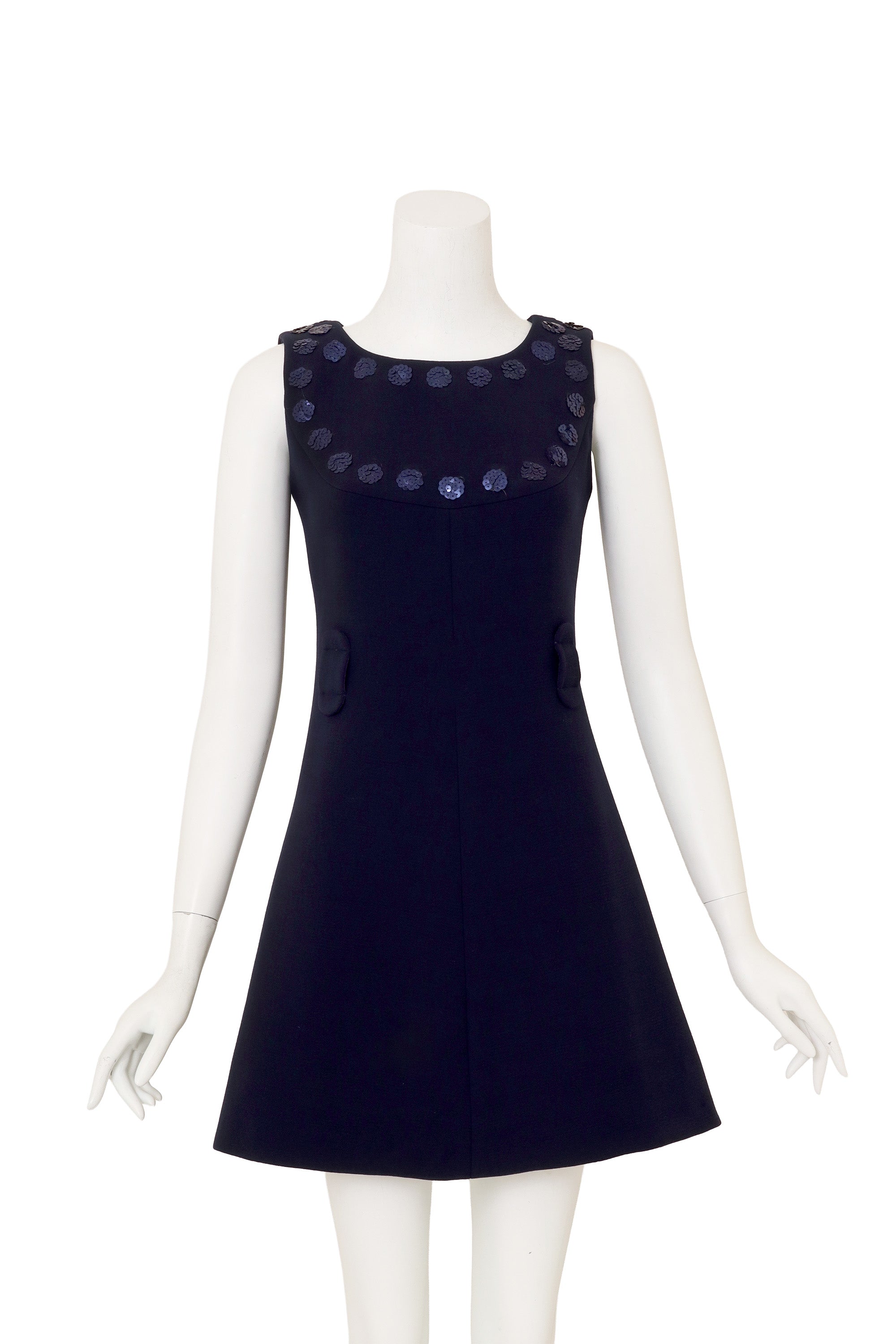 Sequin Bib Mini Dress by Courréges on mannequin close no belt @ Recess LA