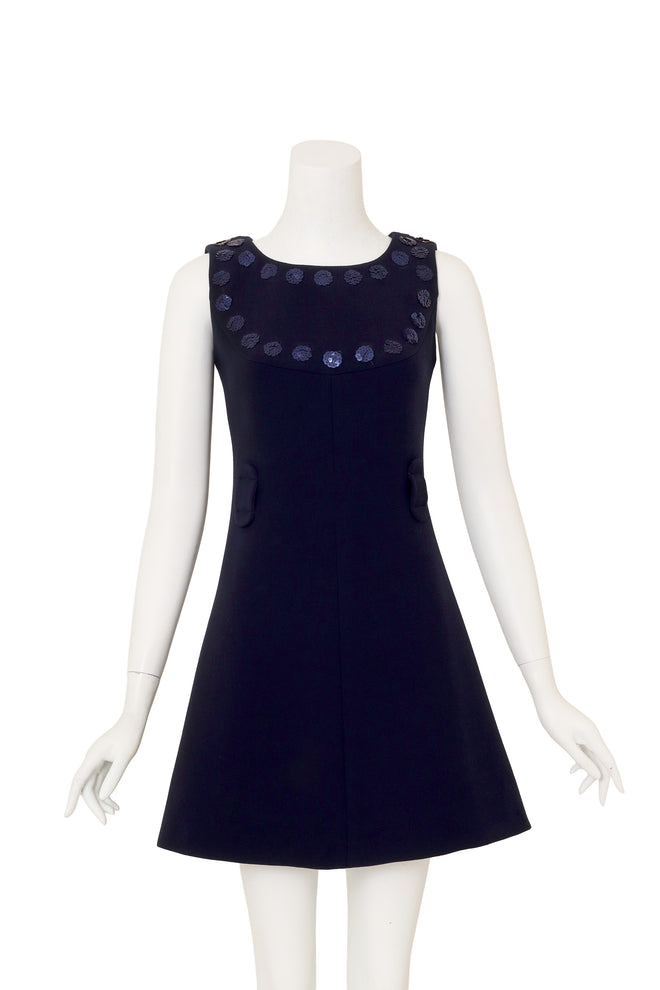 Sequin Bib Mini Dress by Courréges on mannequin close no belt @ Recess LA