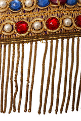 Embroidered jewel fringe capelet style collar wear on fringe @ Recess LA