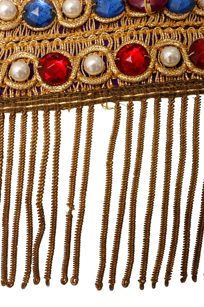 Embroidered jewel fringe capelet style collar wear on fringe @ Recess LA