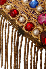 Embroidered jewel fringe capelet style collar hem wear @ Recess LA