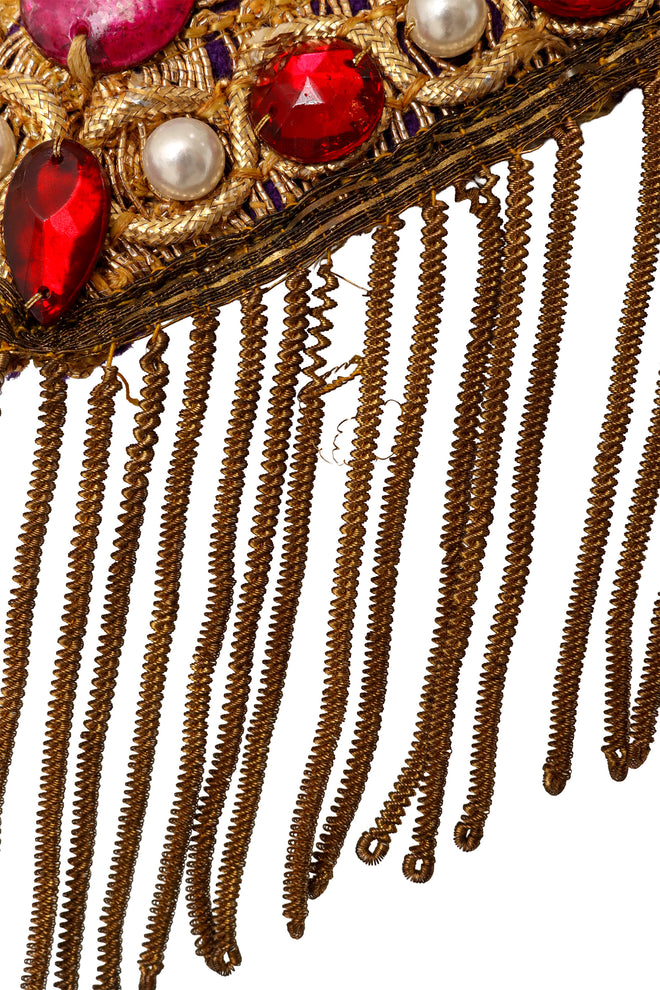 Embroidered jewel fringe capelet style collar fringe wear @ Recess LA