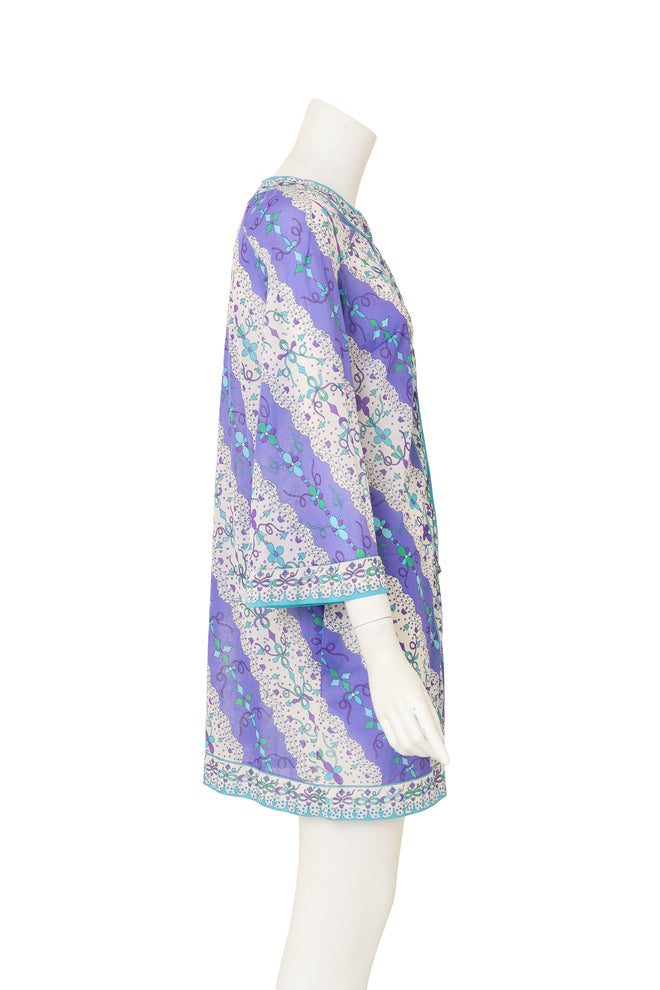 Mod Geo Ribbon Jacket Dress by Emilio Pucci on mannequin side @ Recess LA