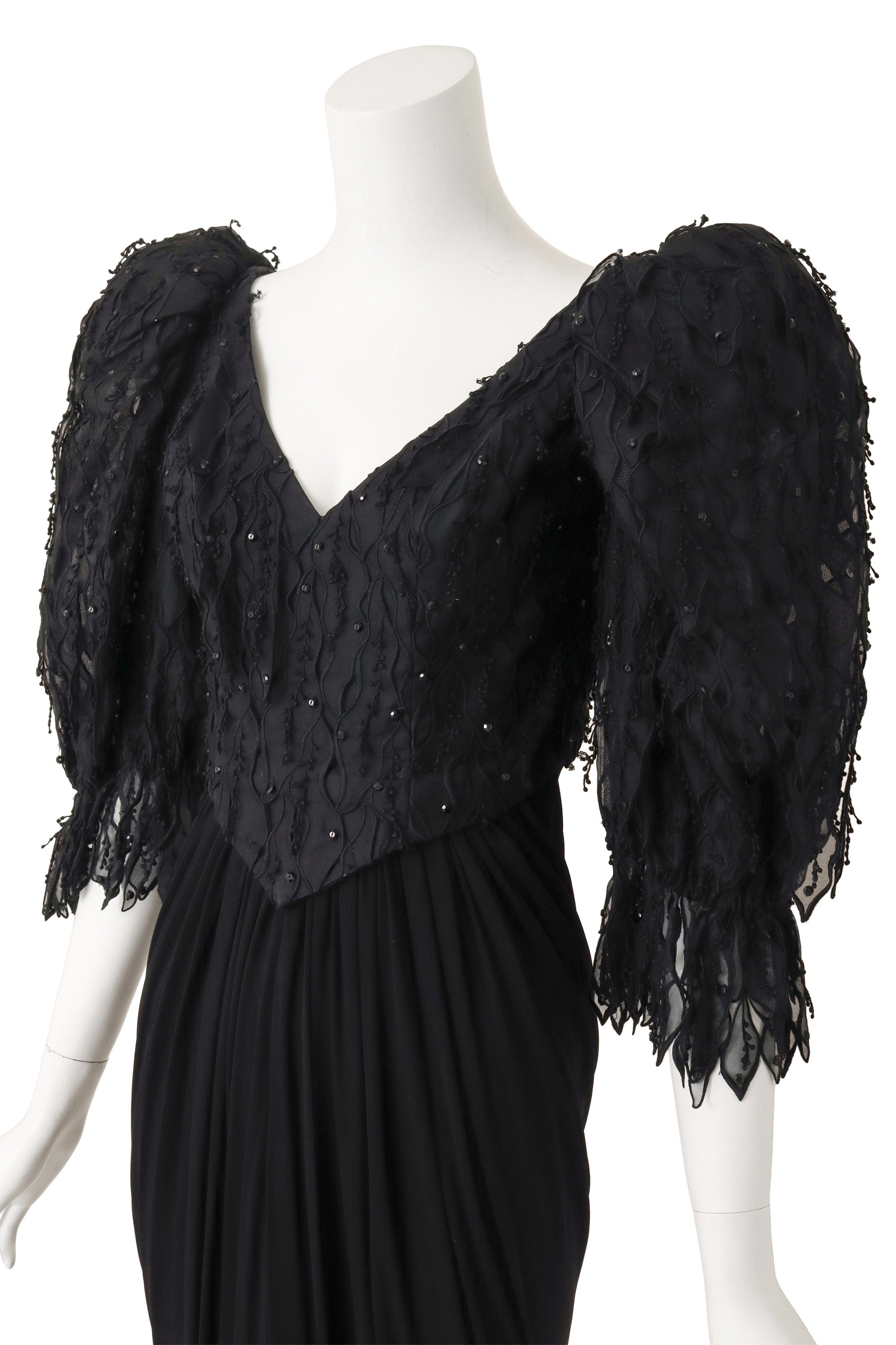 lantern sleeve evening gown by Ruben Panis on mannequin close @ Recess LA